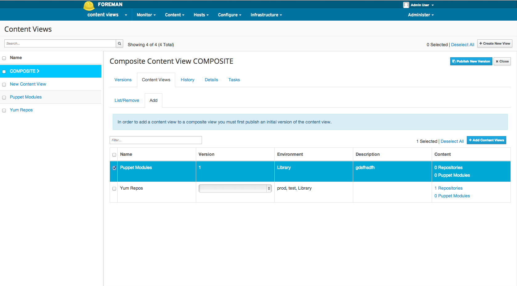 Adding a Content View to a composite Content View 4