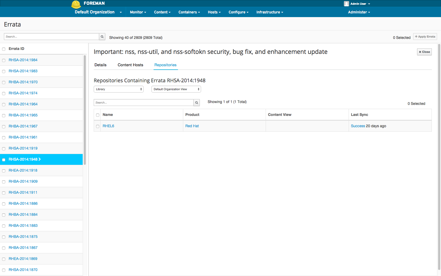 View Repositories Containing Errata